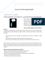 Pensamiento Racional vs. Pensamiento Irracional - Gabinete de Psicología MyM, Madrid. Prosperidad, Chamartín.