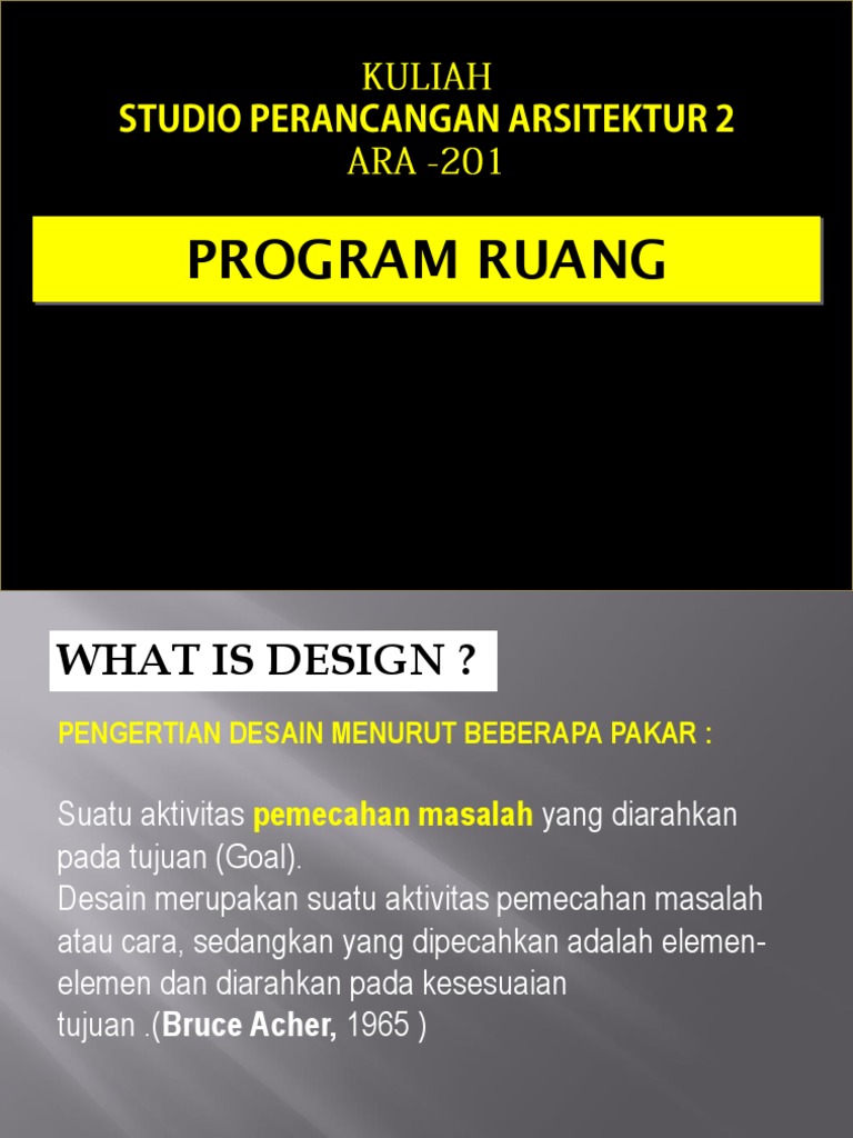 Program Ruang dalam Desain Arsitektur | PDF