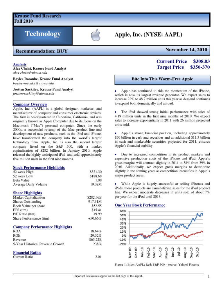 Technology: Apple, Inc. (NYSE: AAPL) | PDF | Apple Inc. | Smartphone