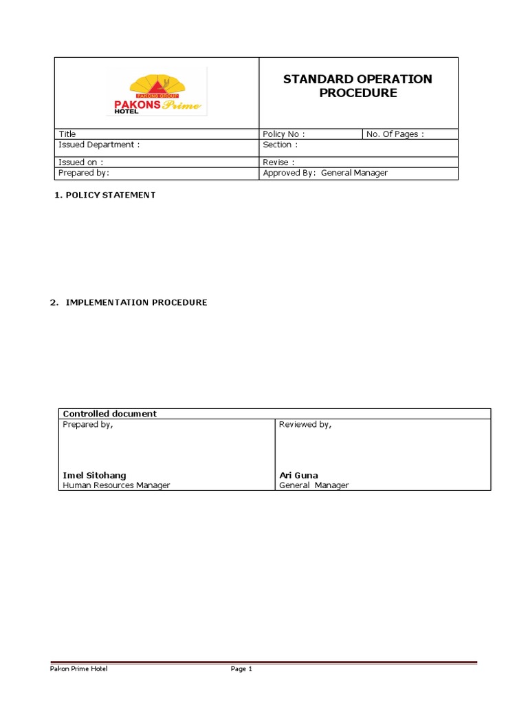 Sop Template PDF