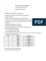 Roteiro para o Trabalho Final AI