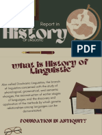 History of Linguistics