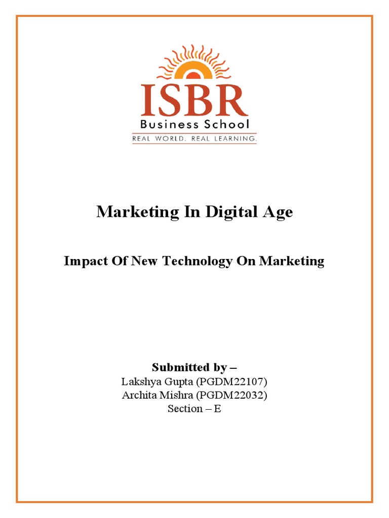 Marketing in Digital Age PDF Marketing Popular Culture & Media