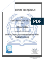 Preventing Violence Against Women English 2019 Certificate