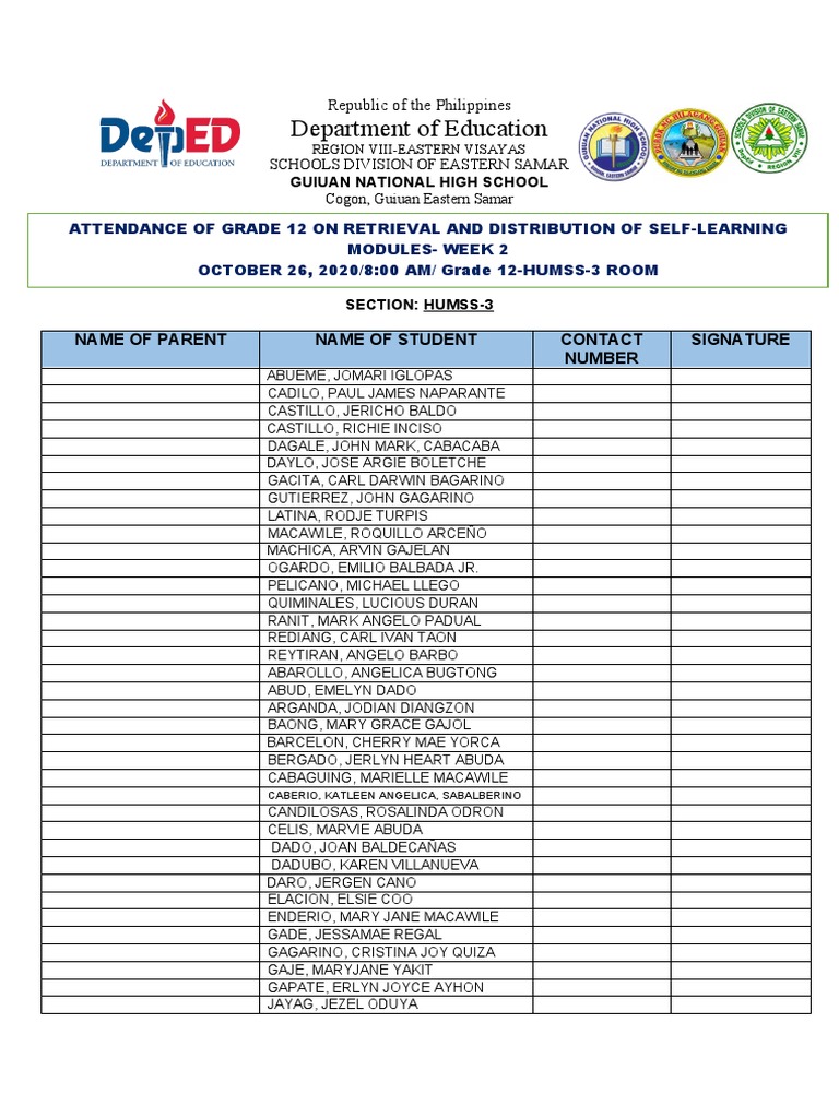 Parents Attendance PDF