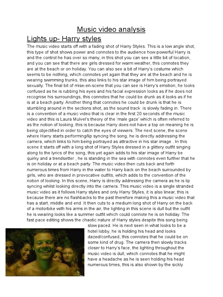Lights Up Harry Styles Analysis PDF