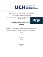 La aplicación de la NIC 2 en la determinación del costo de inventarios de paltas