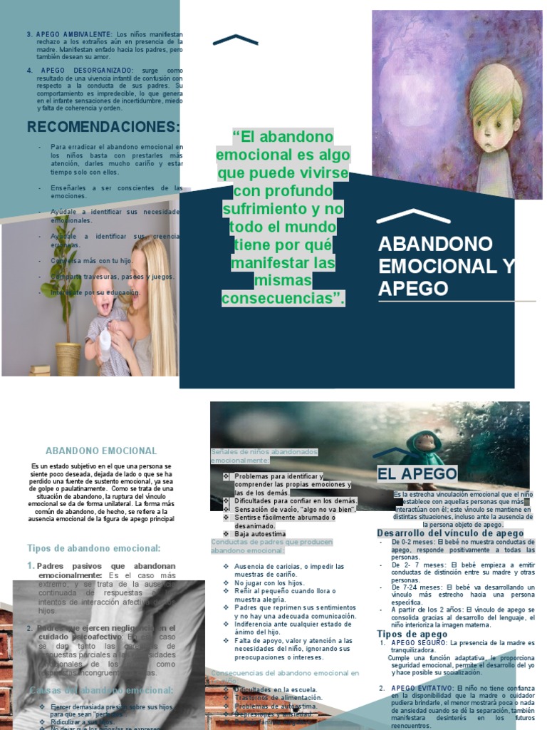 Folleto Abandono Emocional y Apego | PDF | Teoría de apego | Las emociones