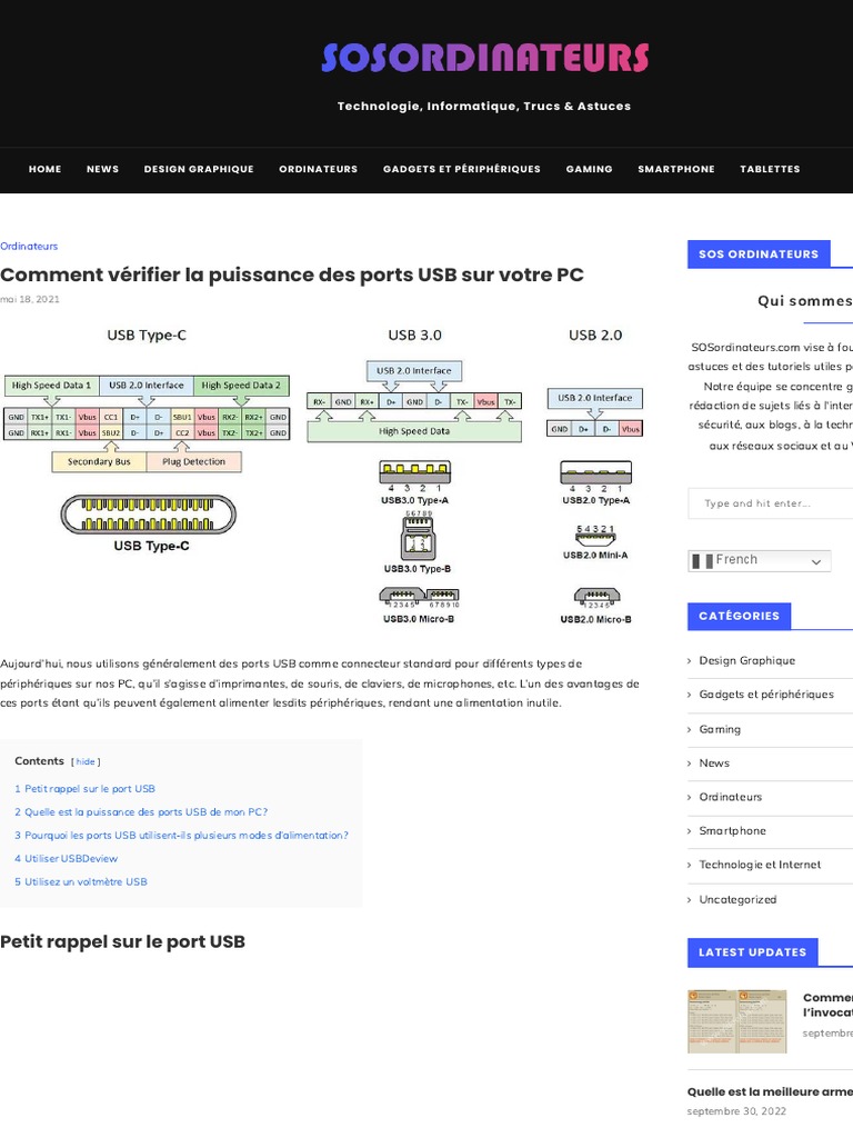 Vérifier la puissance des ports USB PC | PDF | USB | Âge de l'information