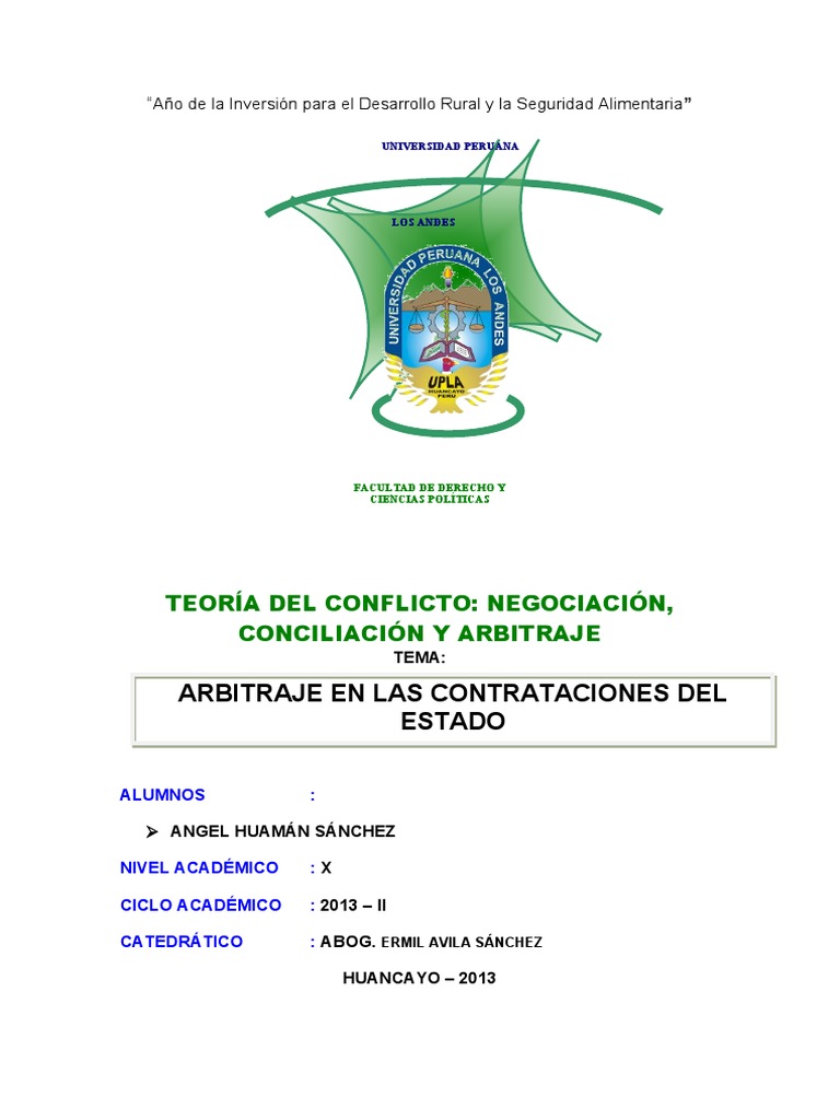 Arbitraje en Las Contrataciones Del Estado | PDF | Arbitraje | Demanda ...