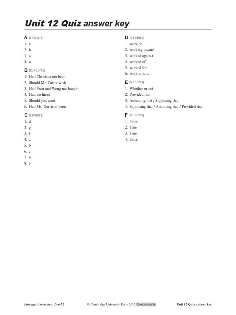 PAS3e L2 WQ U12 Key PDF