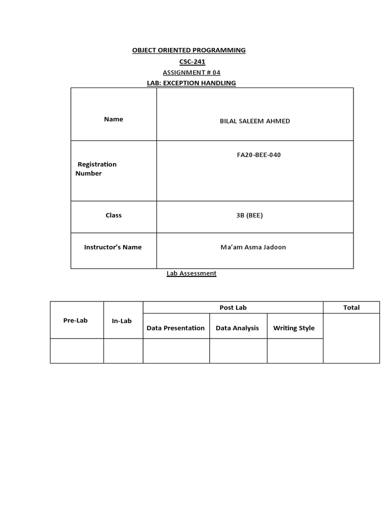 Fa20-Bee-040 Oop Assignment 4 | PDF | Namespace | Queue (Abstract Data ...