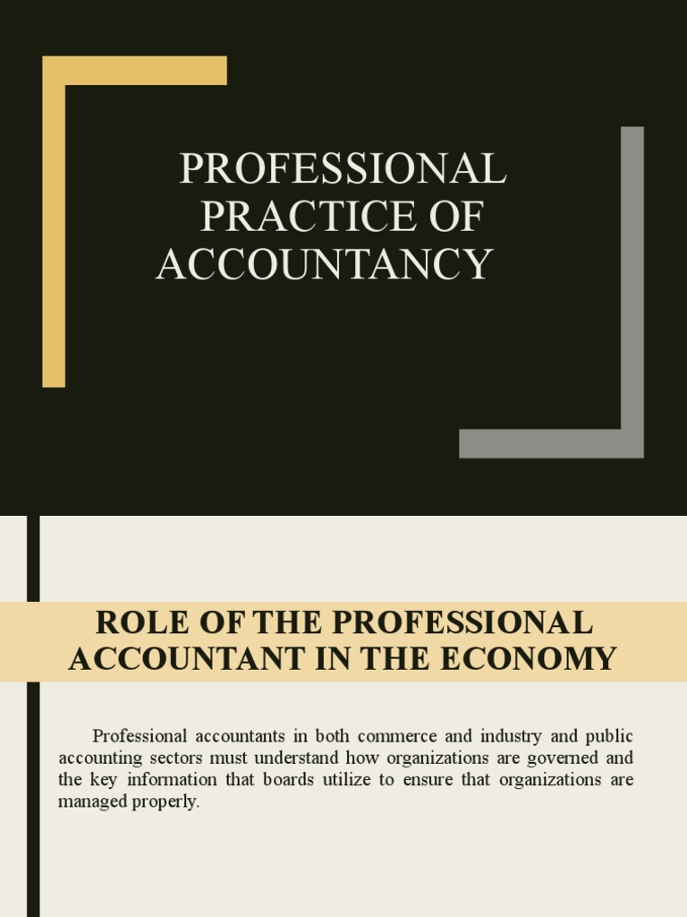 Role of Professional Accountants | PDF | Certified Public Accountant ...