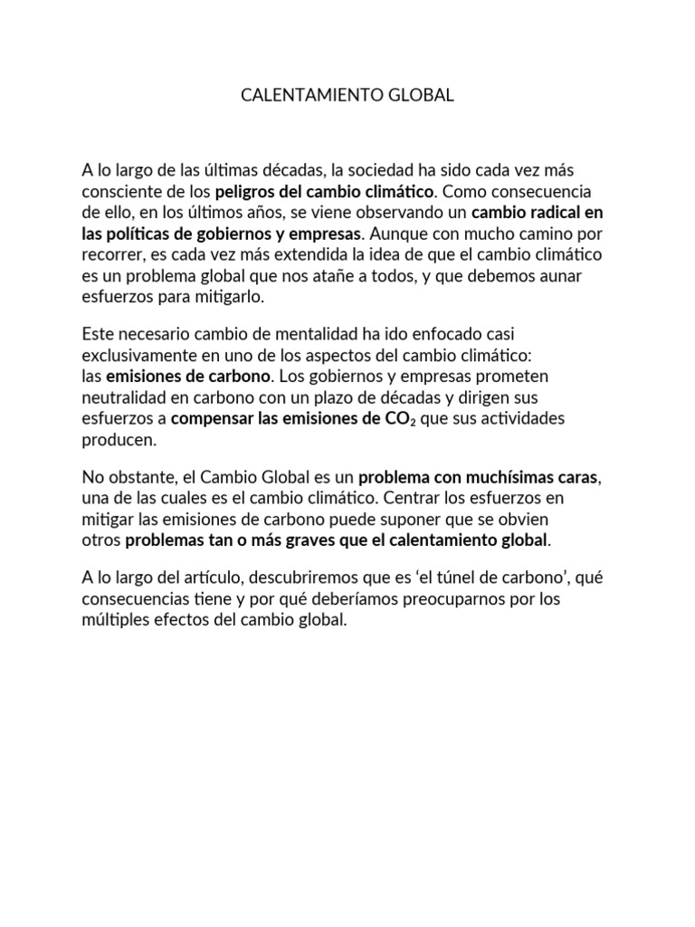 Calentamiento Global | PDF | Gases de efecto invernadero | Cambio climático