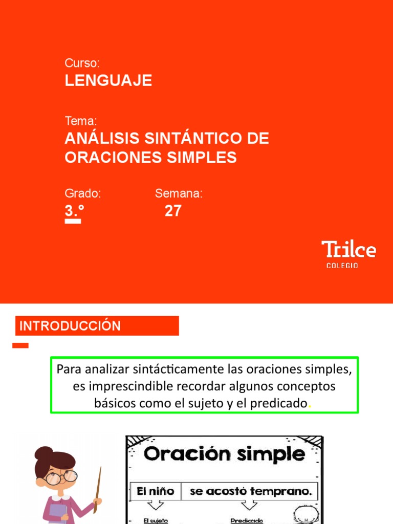 Le 3ro Semana 27 Análisis Sintáctico De Oraciones Simples Pdf