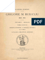 BUICLIU, M. Grigorie, Testament-Bibliografie. Familia Buicliu Si Studiul Lui Iorga Armenii Si Romanii