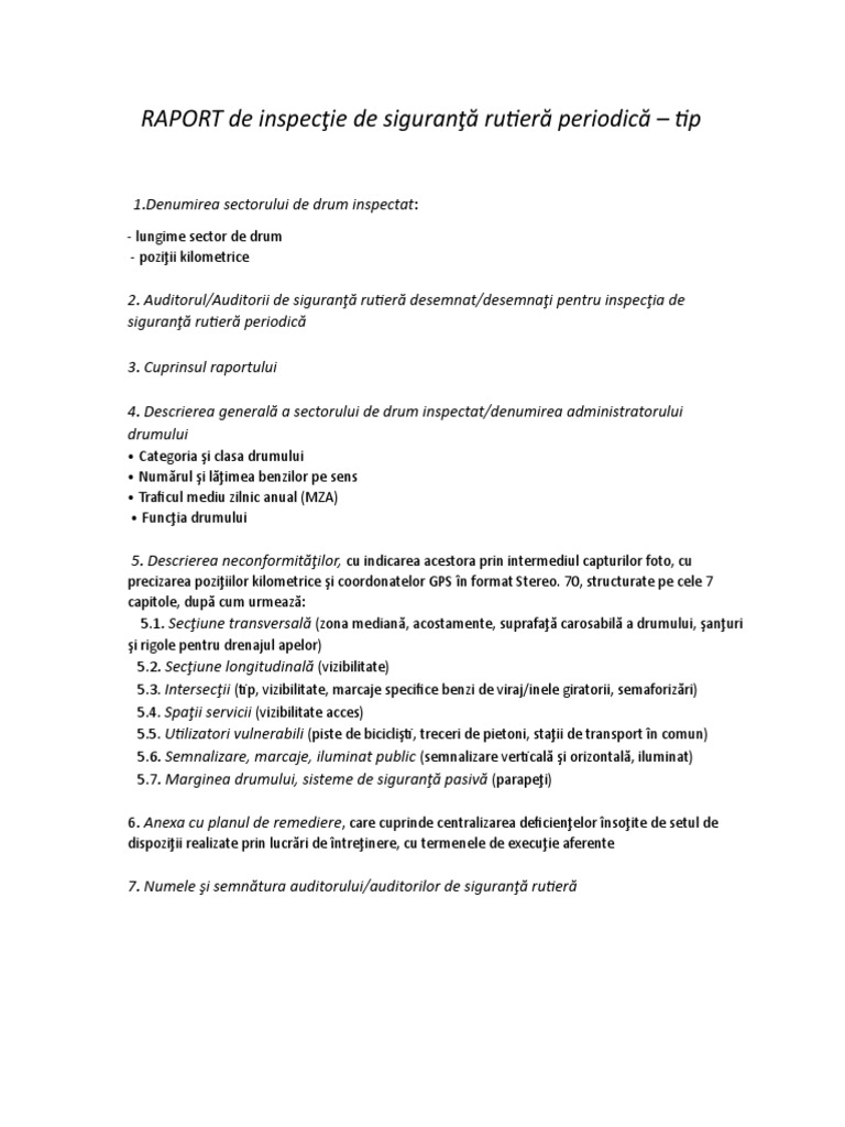 Model Raport ISRP | PDF
