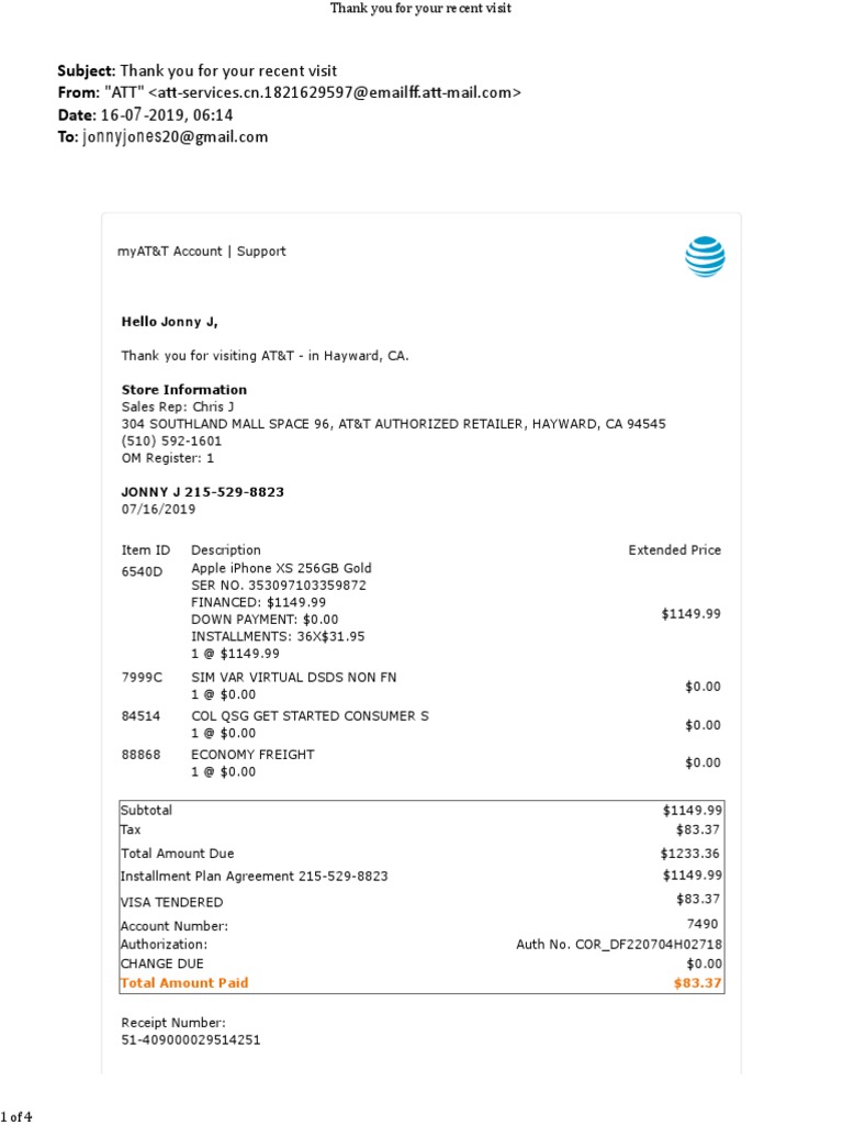Thank you for your recent visit 16 07 2019 06 14 subject from date