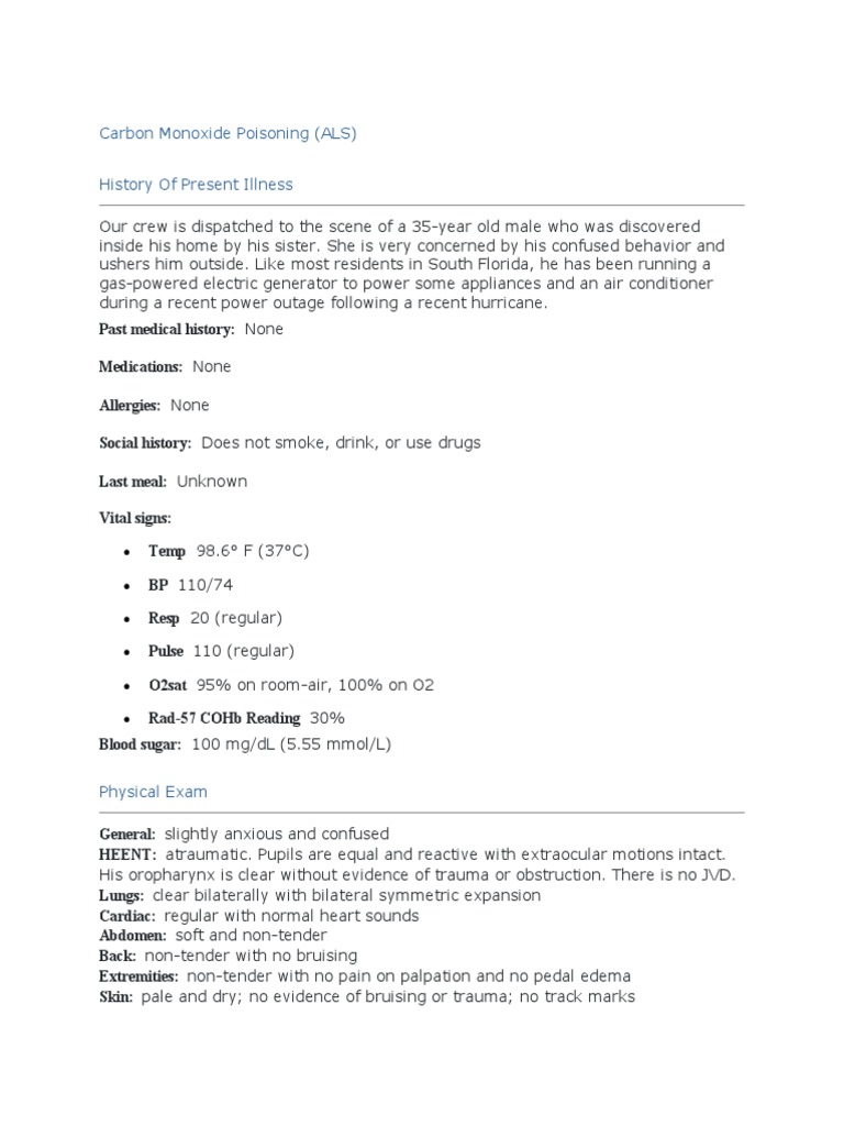 Carbon Monoxide Poisoning PDF Barbecue Grill Clinical Medicine