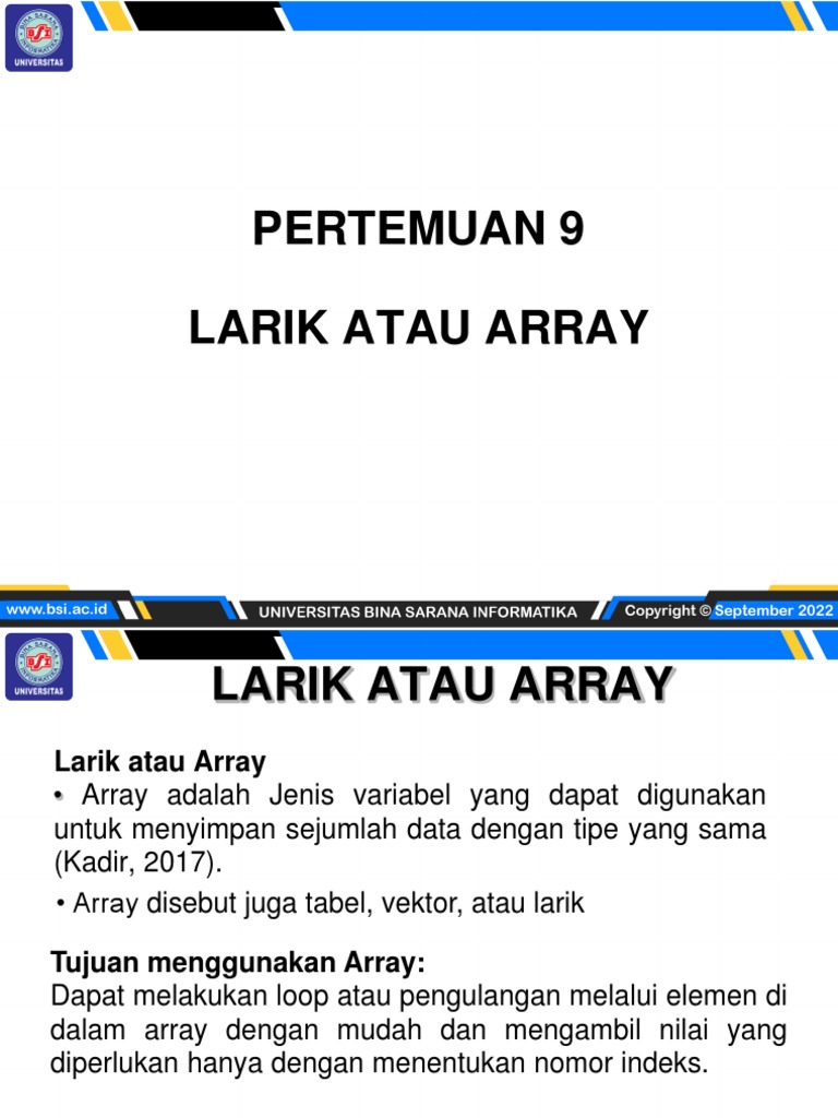 Panduan Lengkap Array dan Matriks Python | PDF