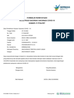 Formulir Pernyataan Registrasi Sasaran Vaksinasi Covid-19 Nomor: P-Tf4Ilpet