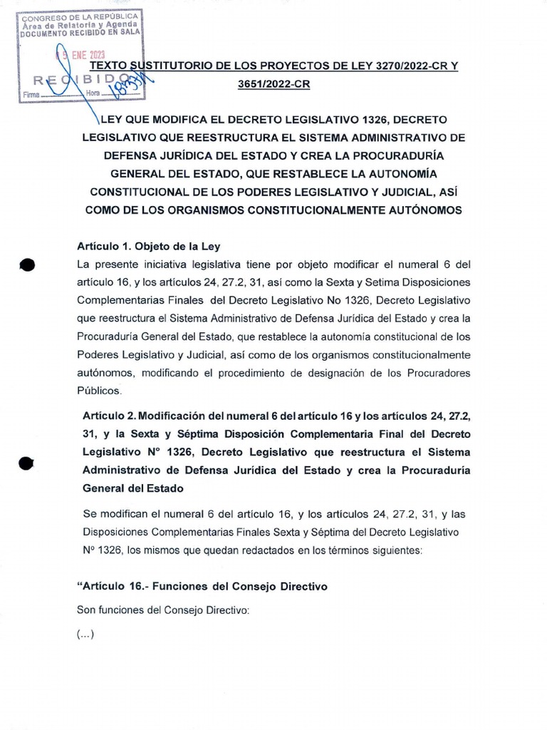 Alerta por proyecto del Congreso para modificar procedimiento de elección de procuradores