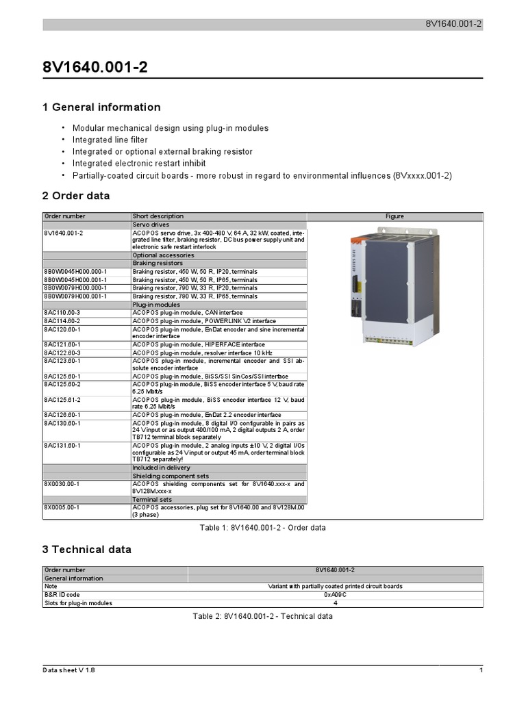 8V1640.001-2 en V1.8 | PDF | Mains Electricity | Power Supply