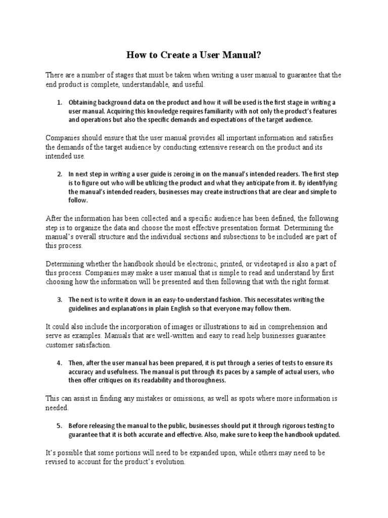 Creating an Effective User Manual | PDF | Target Audience | Reading ...