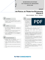 FGV 2022 Sefaz Am Auditor Fiscal de Tributos Estaduais Manha Prova