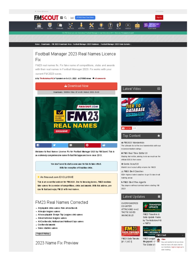 WWW Fmscout Com A fm23 Real Names License Fix HTML | PDF | Computer ...