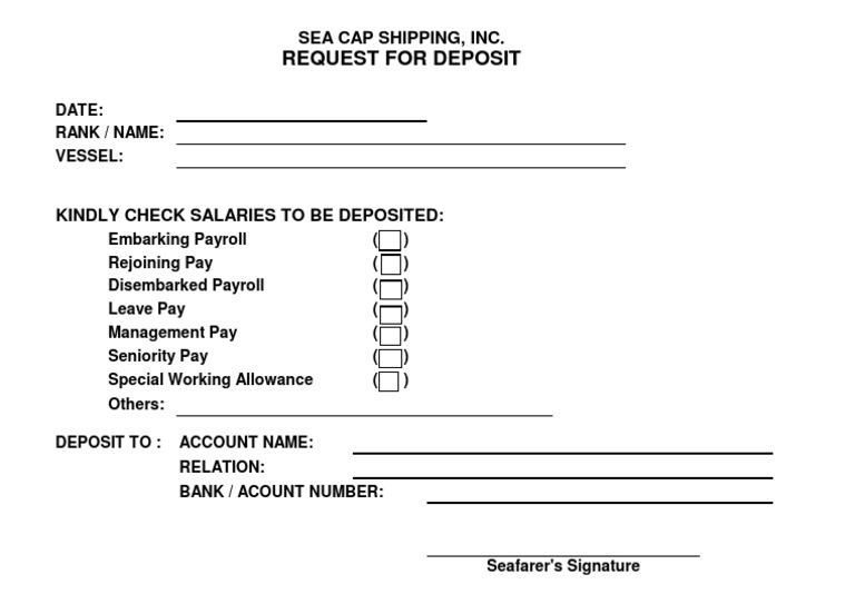 Deposit Slip PDF