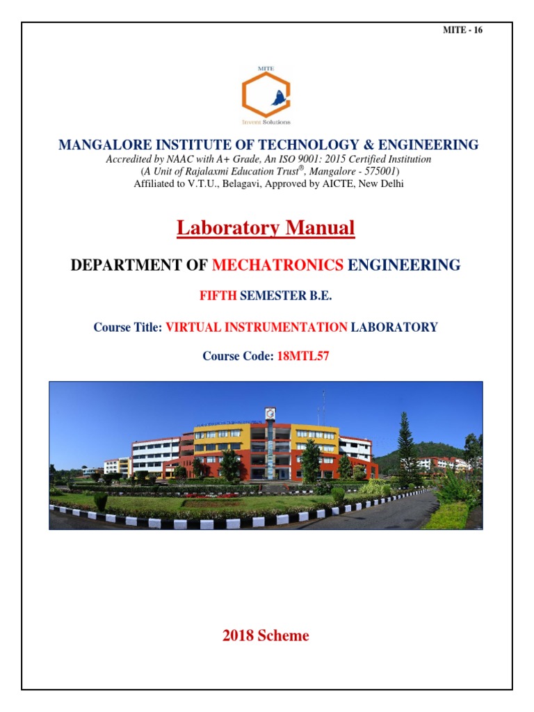 18MT57MITE 16 Laboratory Manual Format MITE 16 VI 18MTL57