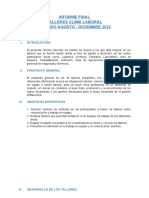 Informe Final - Talleres Clima Laboral Periodo Agosto - Diciembre 2022-1