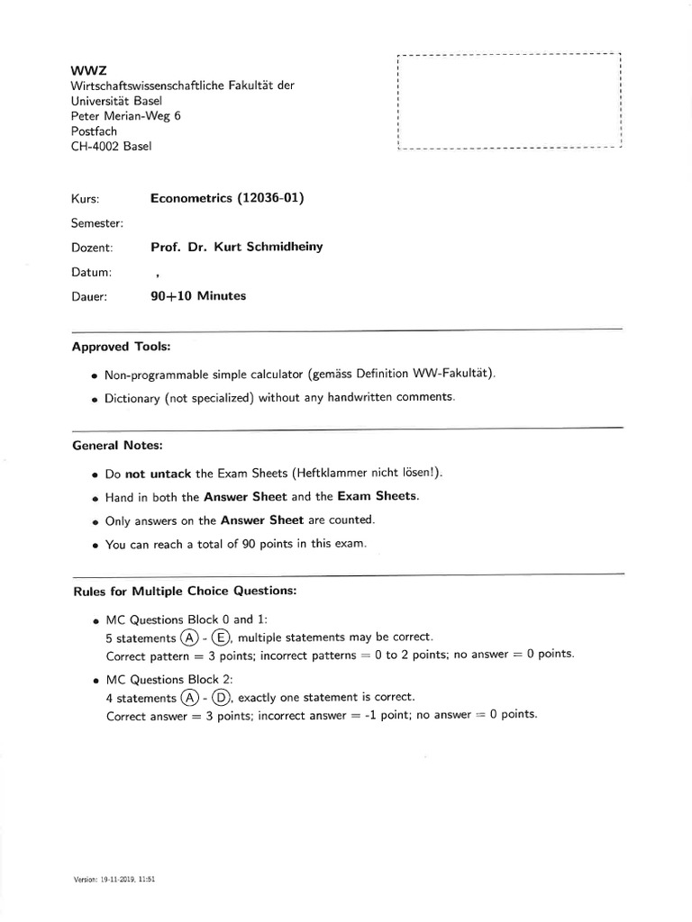 Exam Preview R Scan | PDF | Errors And Residuals | Coefficient Of ...