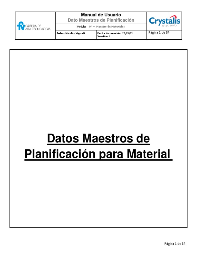 Manual Sap Pp Datos Maestros De Planificacion Para Material Pdf