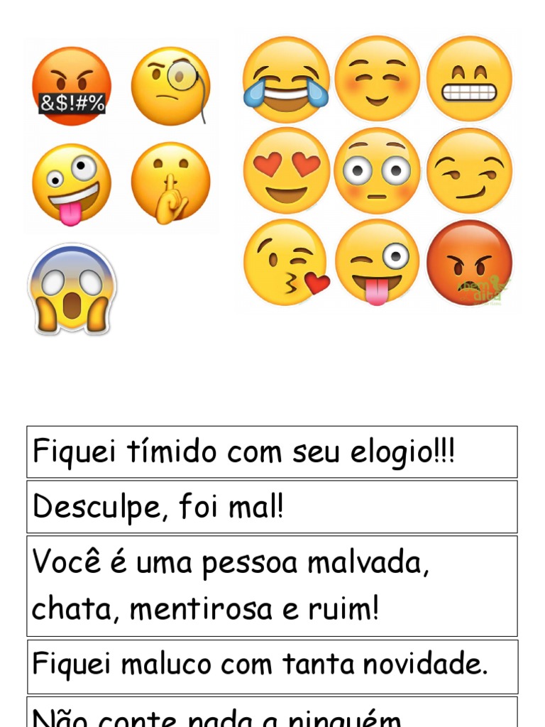 Emojis e Frases - Atividade Coletiva | PDF