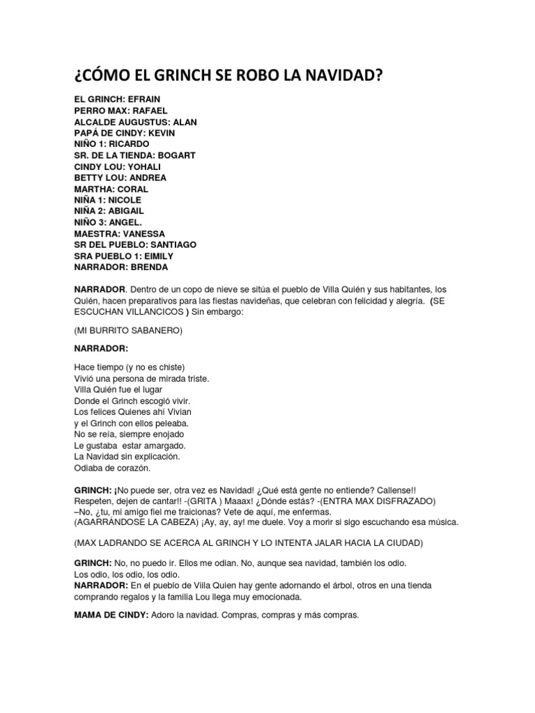 Cómo El Grinch Se Robo La Navidad | PDF | Navidad | Dr. Seuss, image size:768x1024