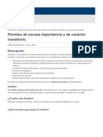 Permiso de Escasa Importancia y de Carácter Transitorio