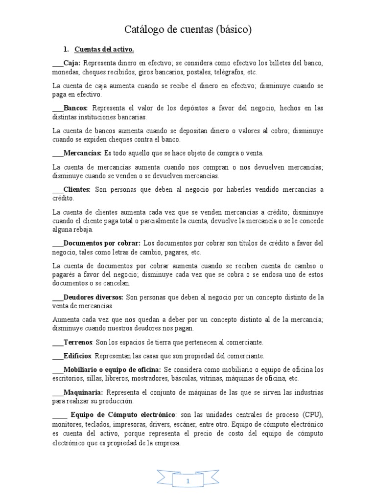 Catálogo de Cuentas de Contabilidad | PDF | Bancos | Contabilidad