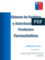 Manual Usuario - Registro y Autorización de Productos Perfil - Solicitante - Medicamentos - 2020