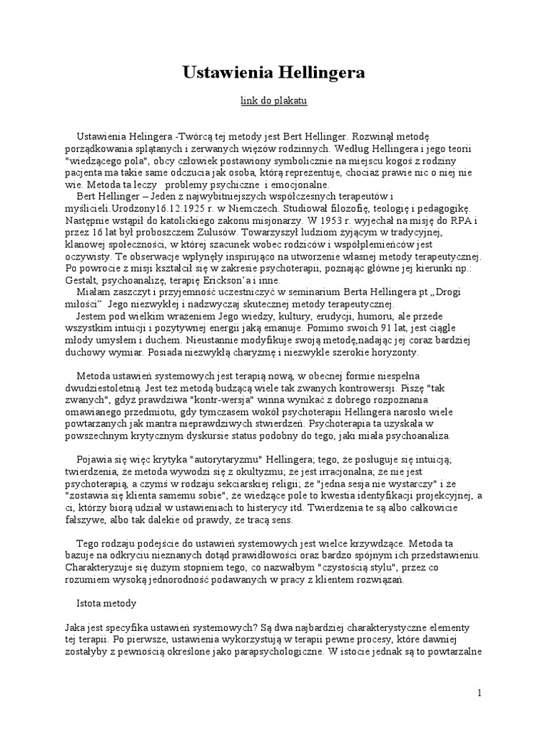 Ustawienia Hellingera | PDF