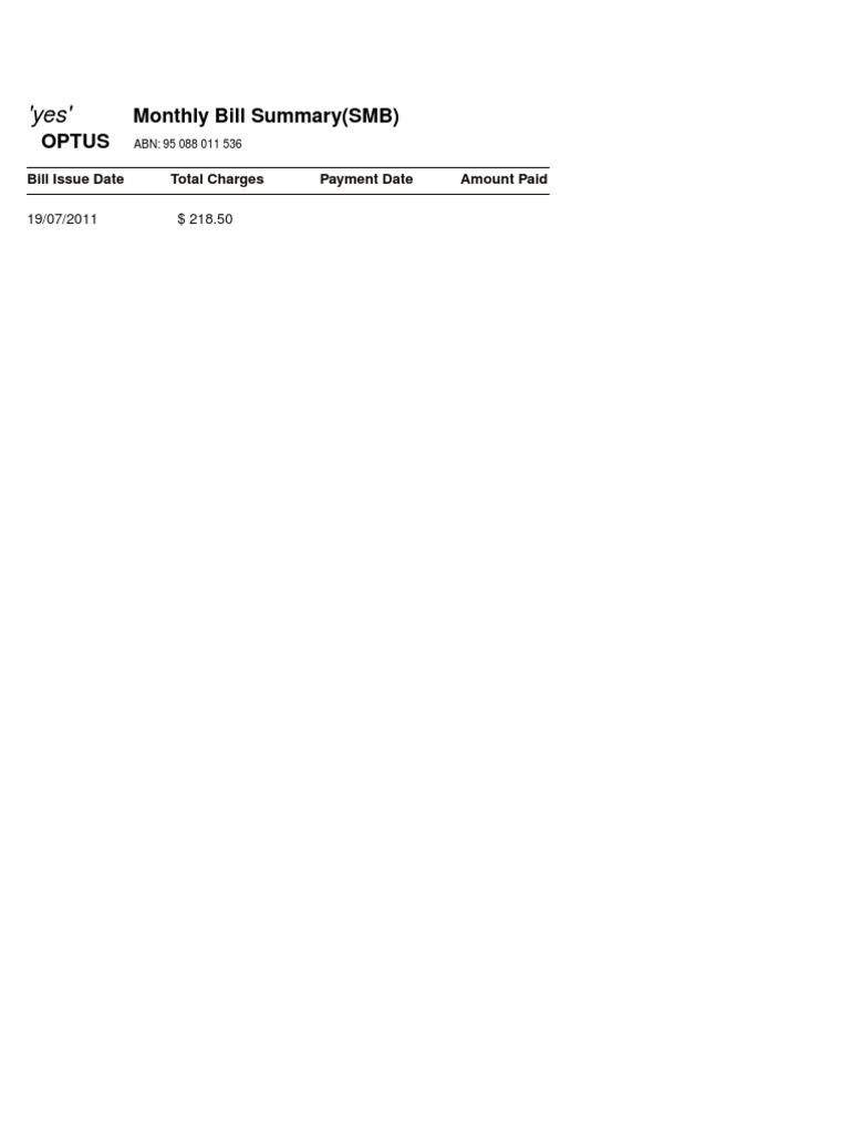 Bill Summary Report | PDF