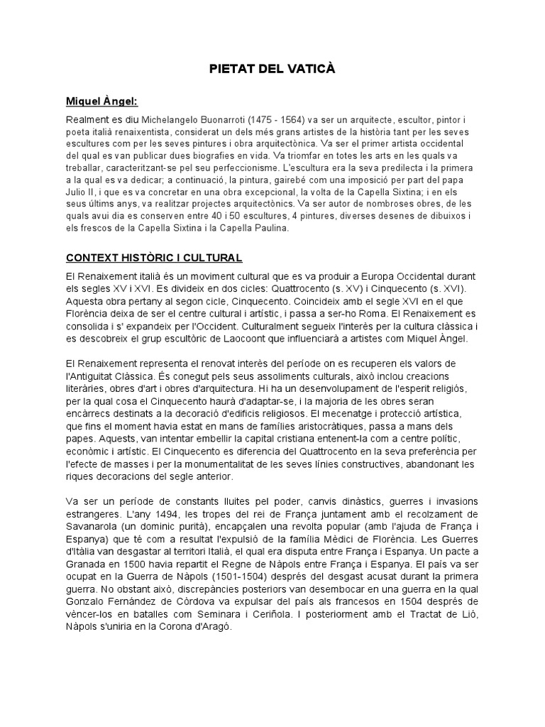 Pietat Del Vaticà | PDF