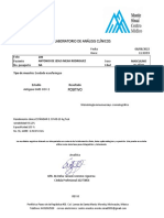 Laboratorio de Análisis Clínicos: Fecha Hora: Folio Paciente Sexo No. Pasaporte Edad 08/08/2022 11:33:59