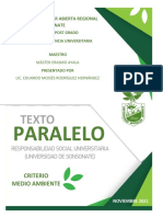 Texto Pararelo Responsabilidad Social Universitaria, Criterio Medio Ambiente