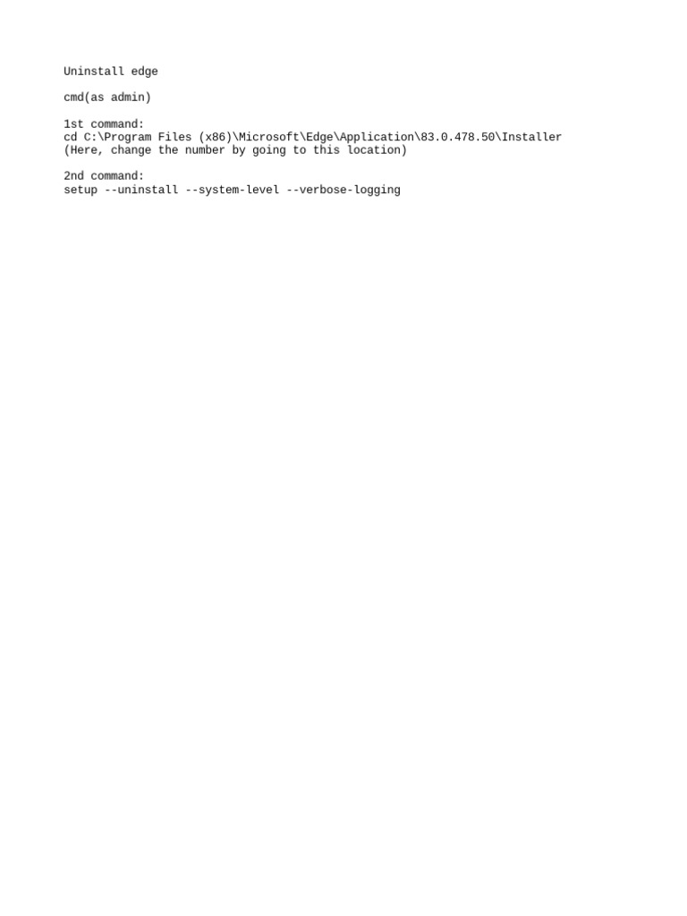 Cant Uninstall Edge