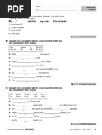 Quiz Oral 1 Four Corners