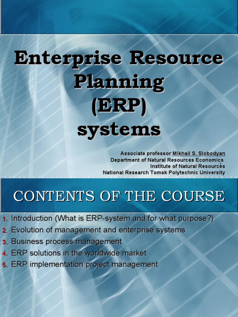 ERP Systems: Overview and Concepts | PDF | Enterprise Resource Planning ...