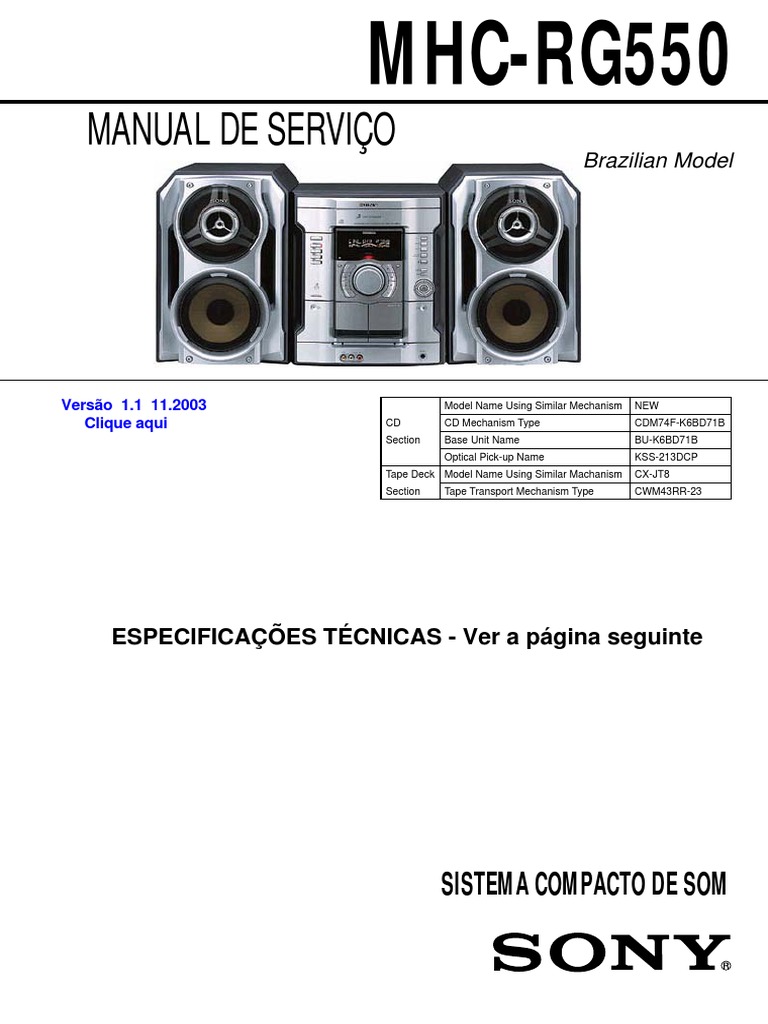 MHC-RG550 Ver. 1.1 | PDF | Circuitos Eletrônicos | Laser