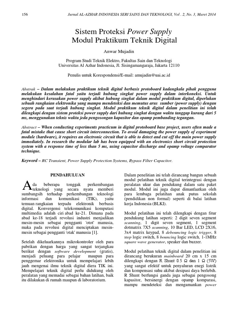 Sistem Proteksi Power Supply Modul Prakt A7aec625 | PDF